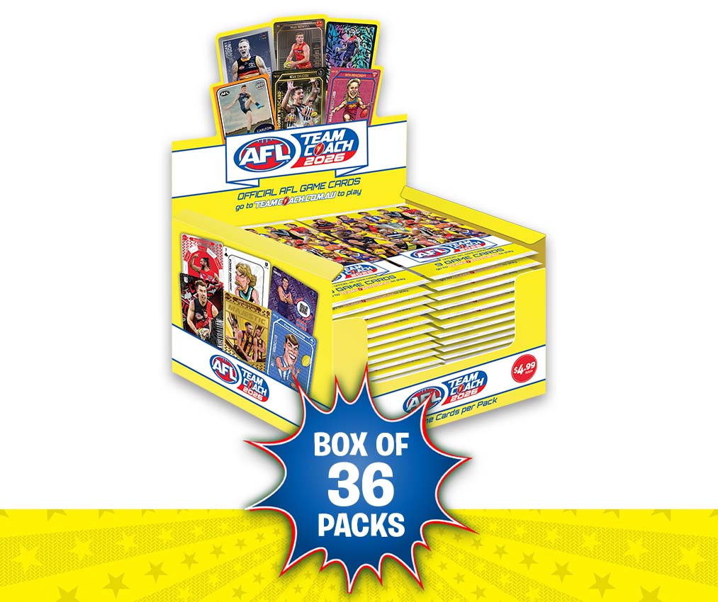 AFL Team Coach Footy Cards 2026 - 36 Pack