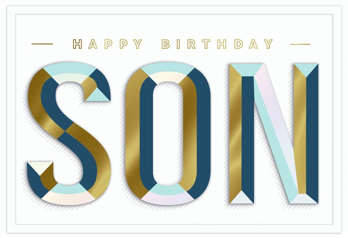 SON OPEN EMBOSSED LETTERING